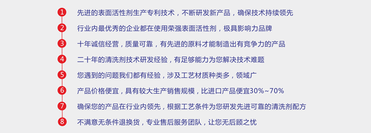 選擇榮強(qiáng)表面活性的8大理由